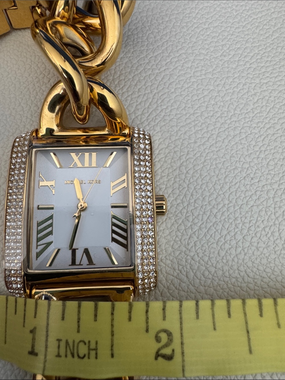 Michael Kors Gold Chain-Link Crystal Accent Women's Watch - Picture 10 of 11